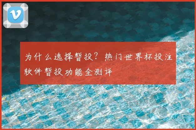 为什么选择暂投?热门世界杯投注软件暂投功能全测评